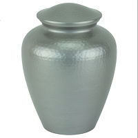 Elite Hammered Pearl Gray Cremation Urn