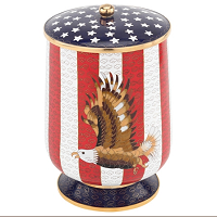 Patriotic Eagle Cloisonne Urn