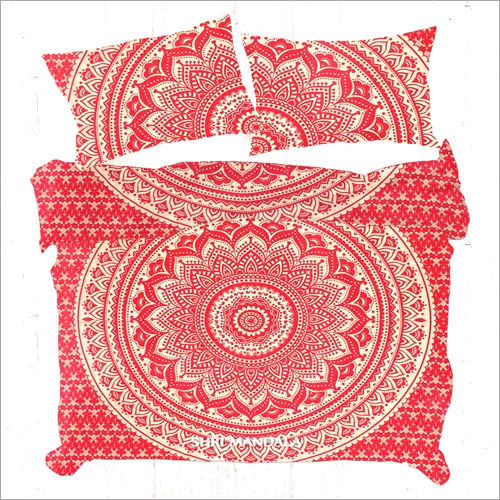 Washable Red Golden Gold Indian Mandala Duvet Cover Set Quilt Cover Set