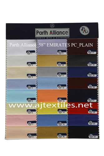 Plain Poly Cotton Shirting Fabrics