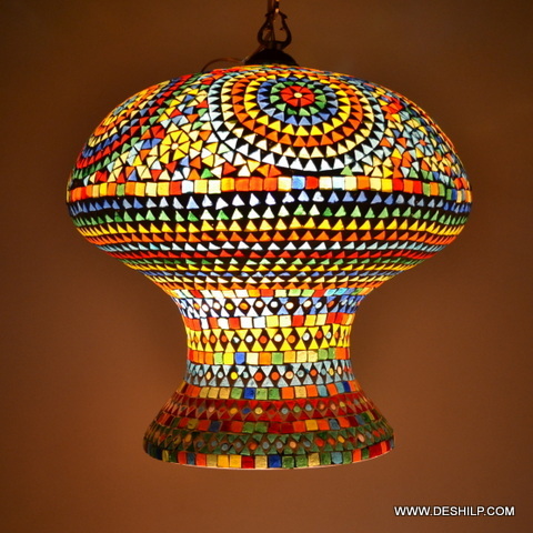 GLASS MOSAIC HANDMADE BIG HANGING LAMP