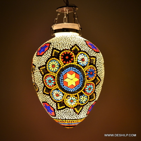 BEAUTIFUL DESIGN MOSAIC GLASS WALL HANGING LAMP