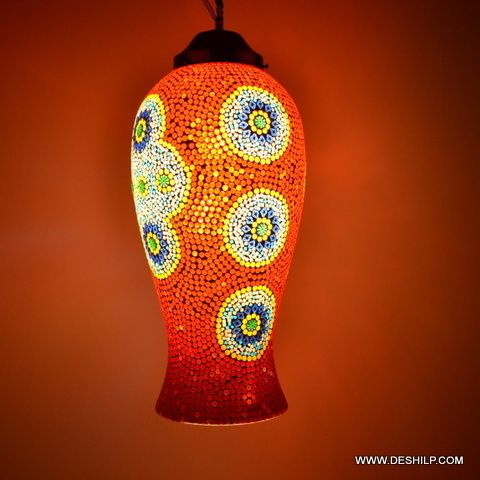 ORANGE COLOR DECOR MOSAIC WALL HANGING LAMP