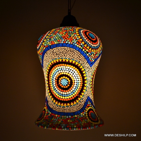 Multicolor Glass Wall Decorated Mosaic Wall Hanging Lamp