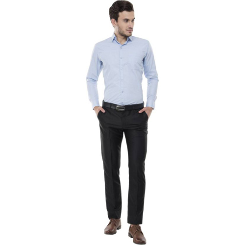 Mens Solid Blue Plain Formal Shirt