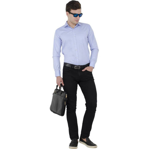 Striped Formal Blue Shirt