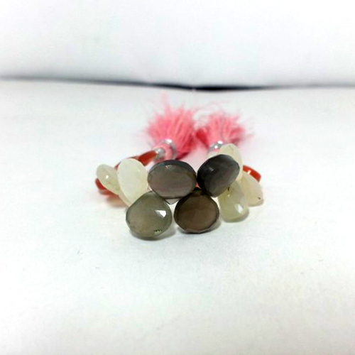 Natural Multi Moonstone Faceted Heart Briolette Beads Natural Multi Moonstone Faceted Heart Briolette Beads