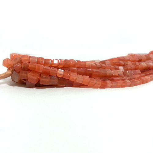 Natural Peach Moonstone Plain Smooth Cube Box Shaped Beads Strand Natural Peach Moonstone Plain Smooth Cube Box Shaped Beads Strand