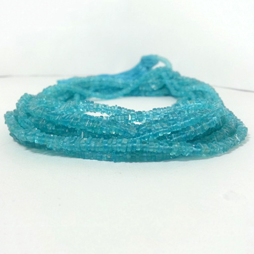 Apatite Blue Square Heishi Beads