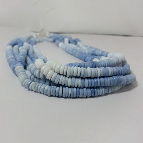Natural Blue Opal Shaded Smooth Tyre Beads