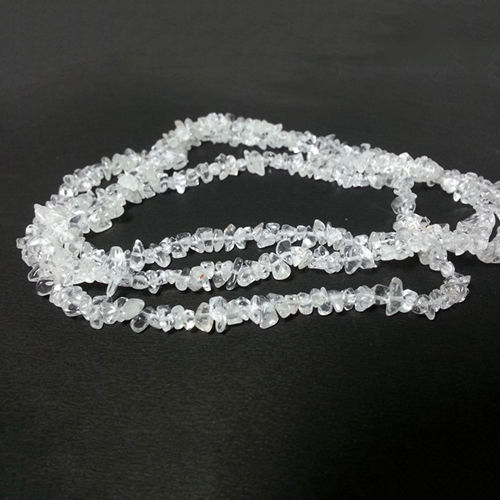 White Natural Crystal Quartz Uncut Chips Beads Strand