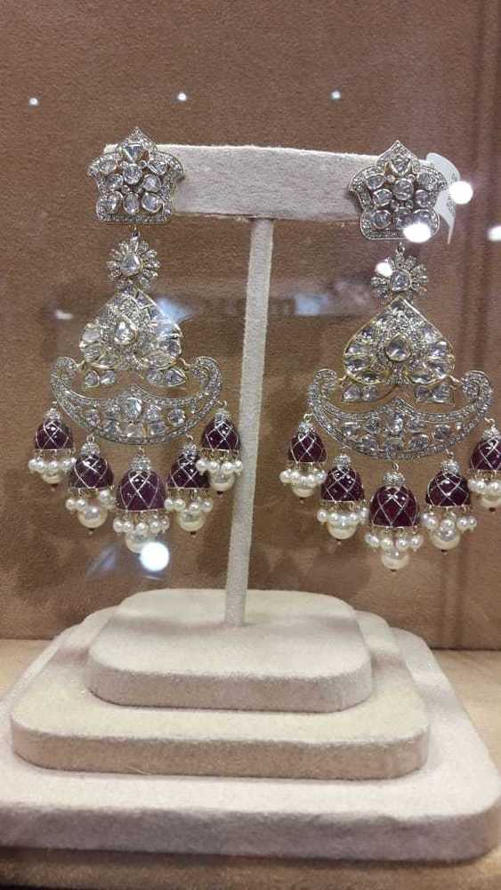 Kundan Meena Earrings