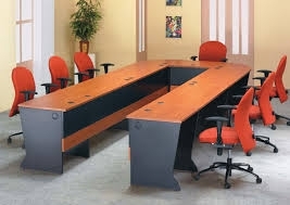 Wooden conference table