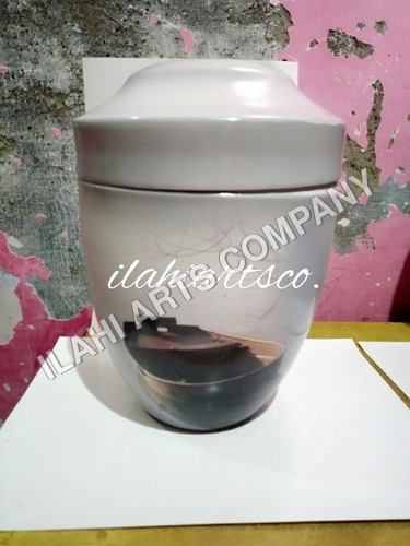 Brass Antique Metal Boat Hand Painted Urn
