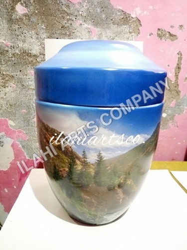 Silver Hills Hand Painted Urn