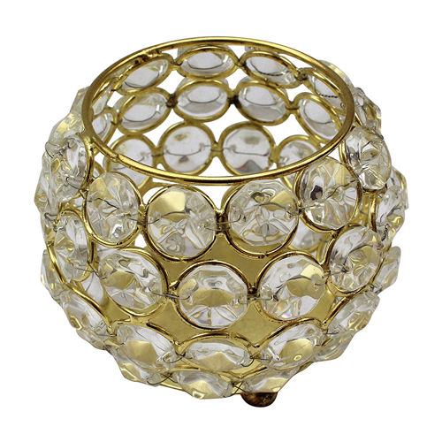 Round Crystal Tea Light Holder