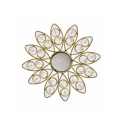 Sunflower Shape Crystal Tea Light Holder