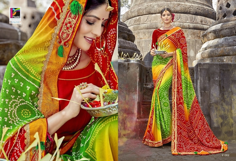 New Fancy Designer Bandhej Sarees