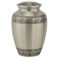 Feather Band Urn in Pewter Extra Large