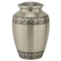 Feather Band Urn in Pewter Extra Large