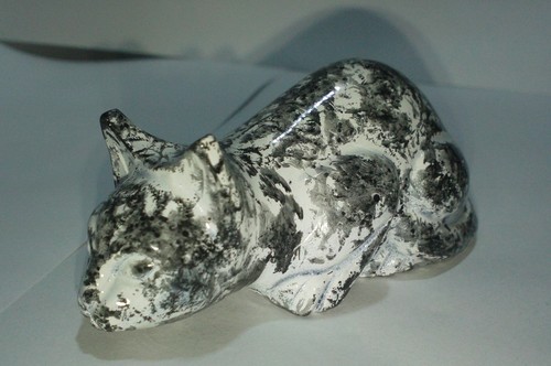 Silver Cat Pet Urn
