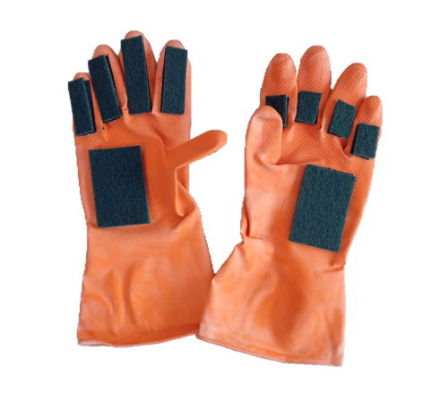 Rubber Scrub Gloves - Natural Rubber Sizes L (8"-8.5") & XL (9"-9.5") | Loose Fit Waterproof Multi-Cleaning Application Gloves