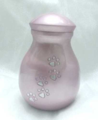 Pet Cremation Urn Set - 150 Cubic Inches Volume, Handmade Metal with Brass Antique Finish, 4 Inch Width