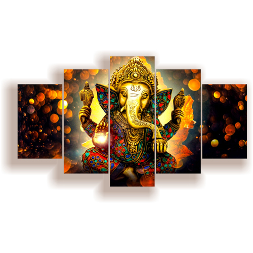 5 Ganesha Panel Wall Decor
