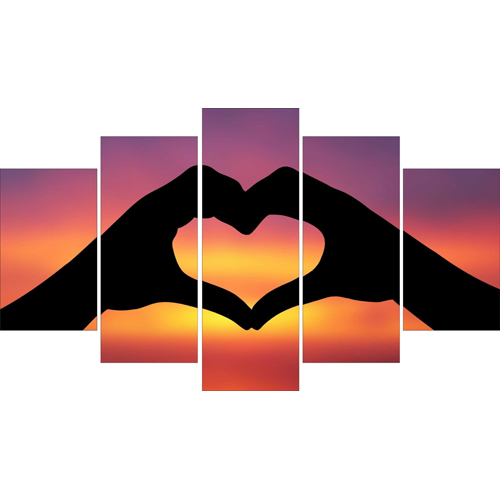 5 Heart Panel Wall Decor