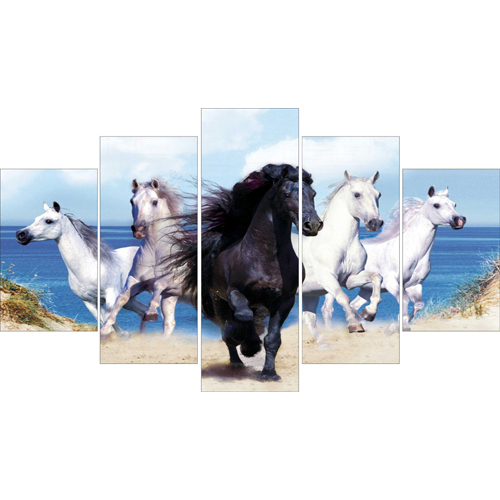 5 Horse Panel Wall Decor