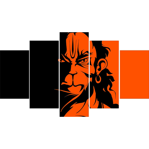 5 Lord Hanuman Panel Wall Decor