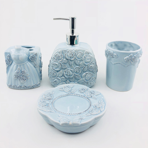 Ceramic Blue Designer Bathroom Set