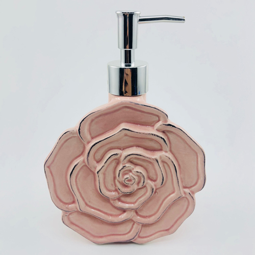Rose Shape Ceramic Bathroom Soap Dispenser