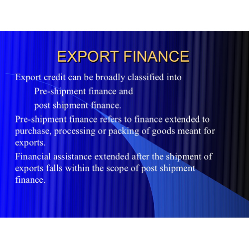 Exporter Loan Service By S R V ASSOCIATES