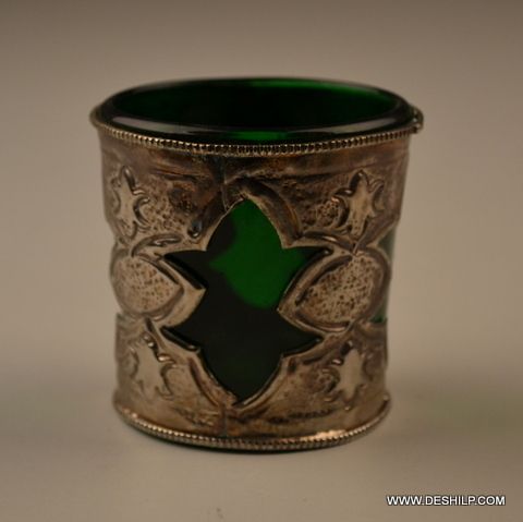 GREEN COLOR DECORATIVE HAND PAINTED VOTIVE HOLDER