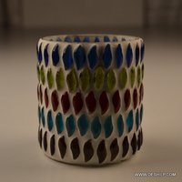 Mosaic Glass Shape Votive Tealight Candle Holder