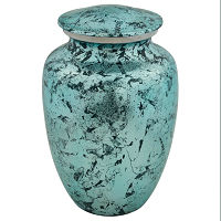 Blue Shimmer Aluminum Urn Extra Large