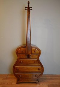 Teakwood Guitar Shape Cabinet