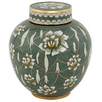 Pear Blossom Cloisonne Urn