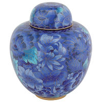 Azure Blue Cloisonne Urn