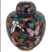 Beautiful Butterfly Cloisonne Urn