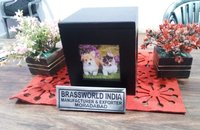 Brass Pet Cremation Urn For Ashes / Pet Urn / Wood Photo Frame Urn