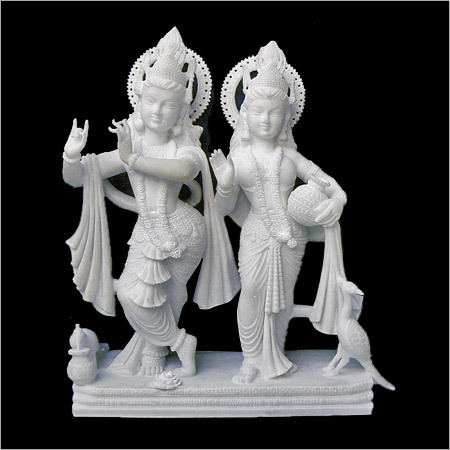 Marble Krishna Radha Statue