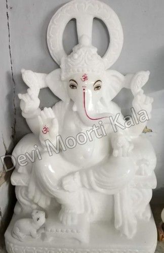 Marble White Ganesh Moorti Statue