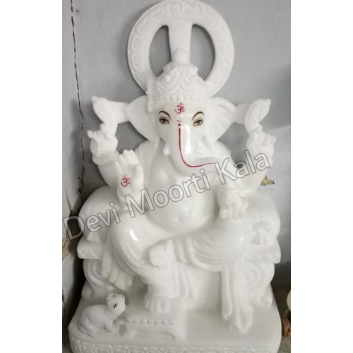 Marble White Ganesh Moorti Statue 