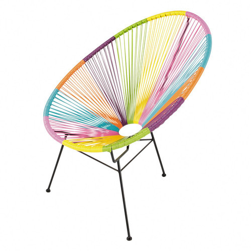 Round Multi Colored Woven Chair