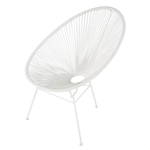 Round White Garden Woven Chair