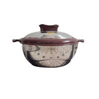 Plastic Hot Pot - 25cm X 20cm X 15cm, 1.5 Liters Capacity, Red Color, Durable Plastic Material With Glass Lid And Lightweight Design