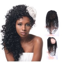 Curly Virgin Remy Hair 360 Closure Wig