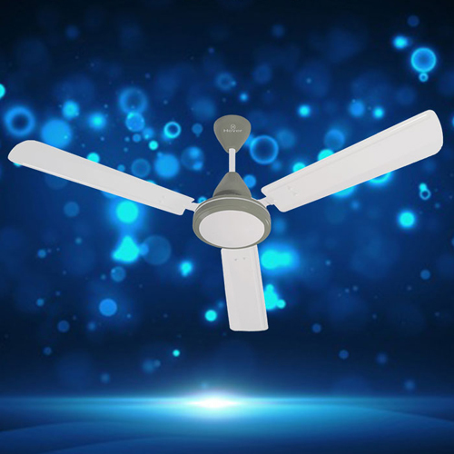 White Ash Gray Ceiling Fan - Metal, 3 Blades, 75 Watt | 240 Volt, High-Speed Ventilation at 380 RPM